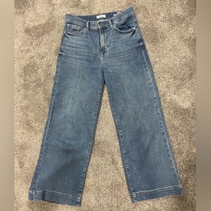 Kensie High Rise Wide Leg Ankle Jeans - Blue